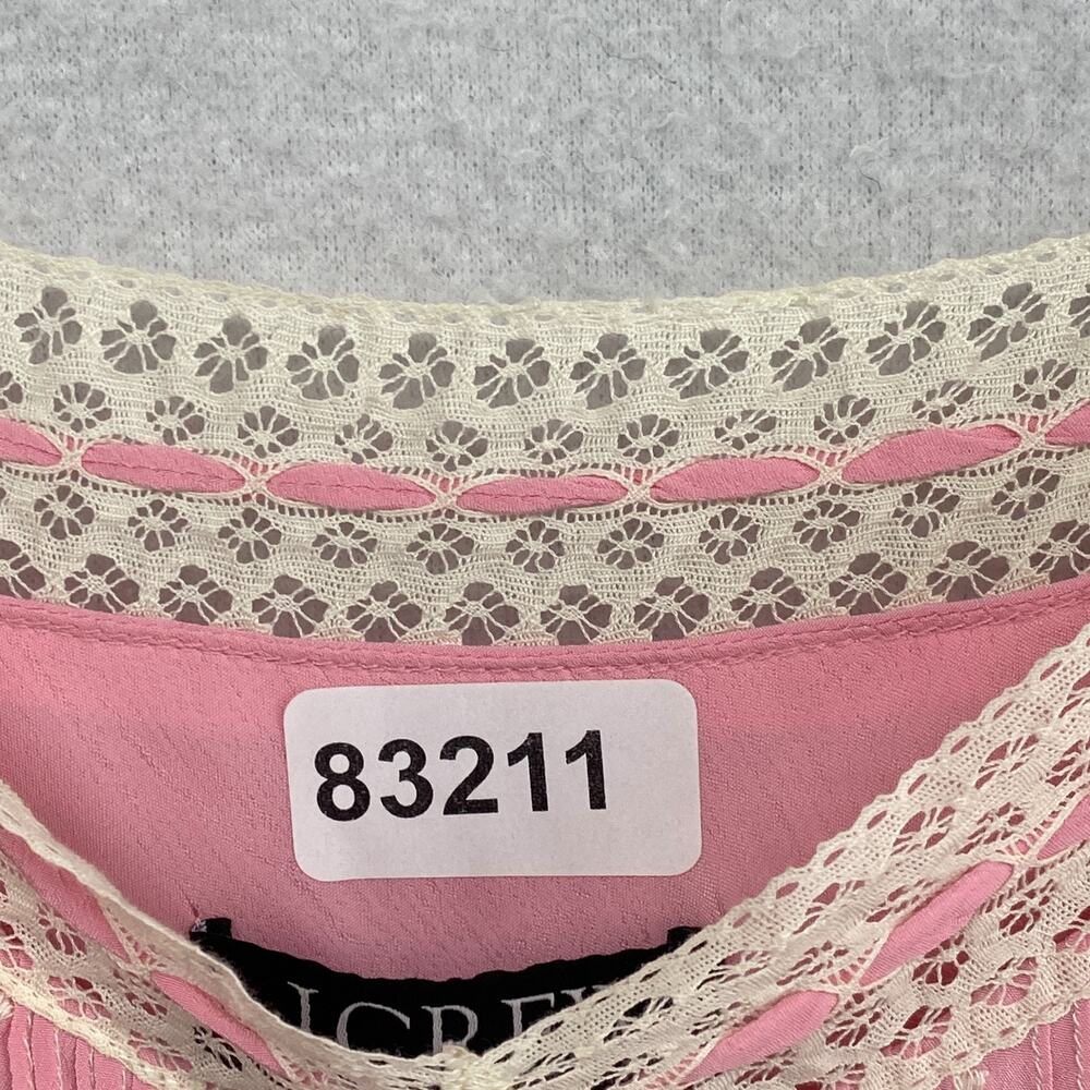 J.CREW Dress 10 Pintuck Lace Trim Slip Crepe de Chine Maxi Viscose Pink NEW - Picture 15 of 15